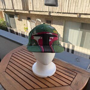 Star Wars Boba Fett Graphic Snapback Hat Green & Red Adjustable Cap